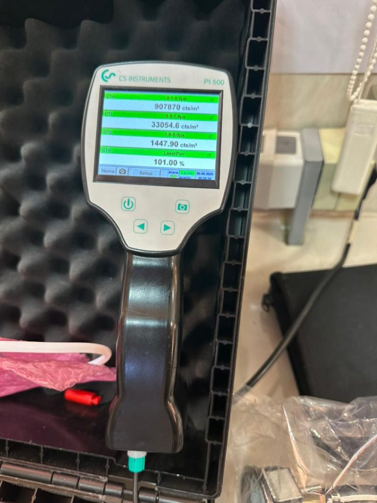 اندازه گیری پارتیکل هوای فشرده در ۳ سایز با دستگاه PC400 با بالاترین دقت از برند CS INSTRUMENTS