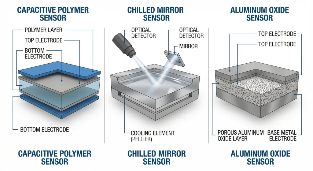 مقایسه انواع تکنولوژی های سنسور نقطه شبنم
