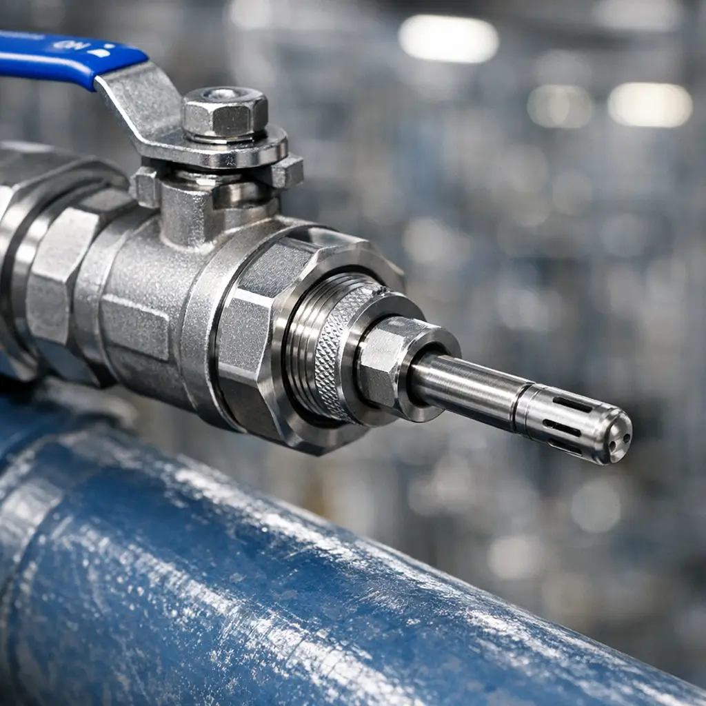 نصب حرفه_ای پروب فلومتر حرارتی روی لوله هوای فشرده