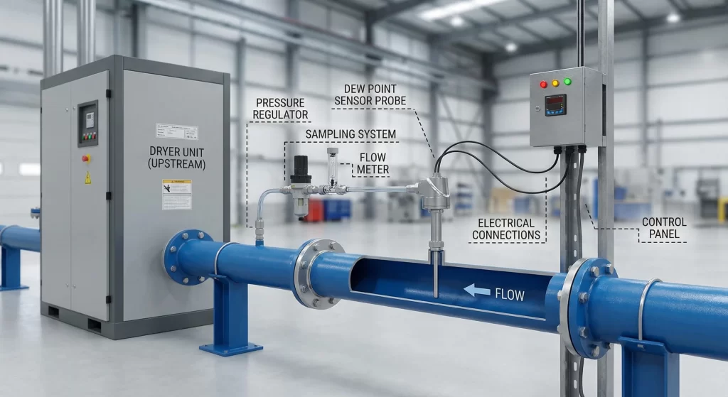 نصب صحیح سنسور نقطه شبنم در سیستم هوای فشرده